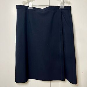 Vintage 70s Mr. Alex Navy Blue Button Up Wrap Pencil Skirt Volup Size 40